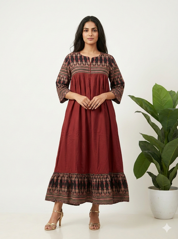 Pure Cotton One Piece Maxi Gown