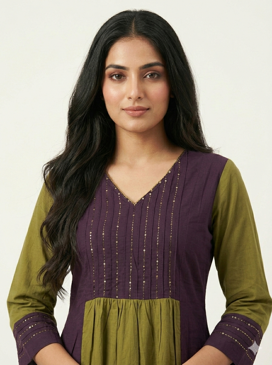 Pure Cotton A Line Two Piece Pant Set