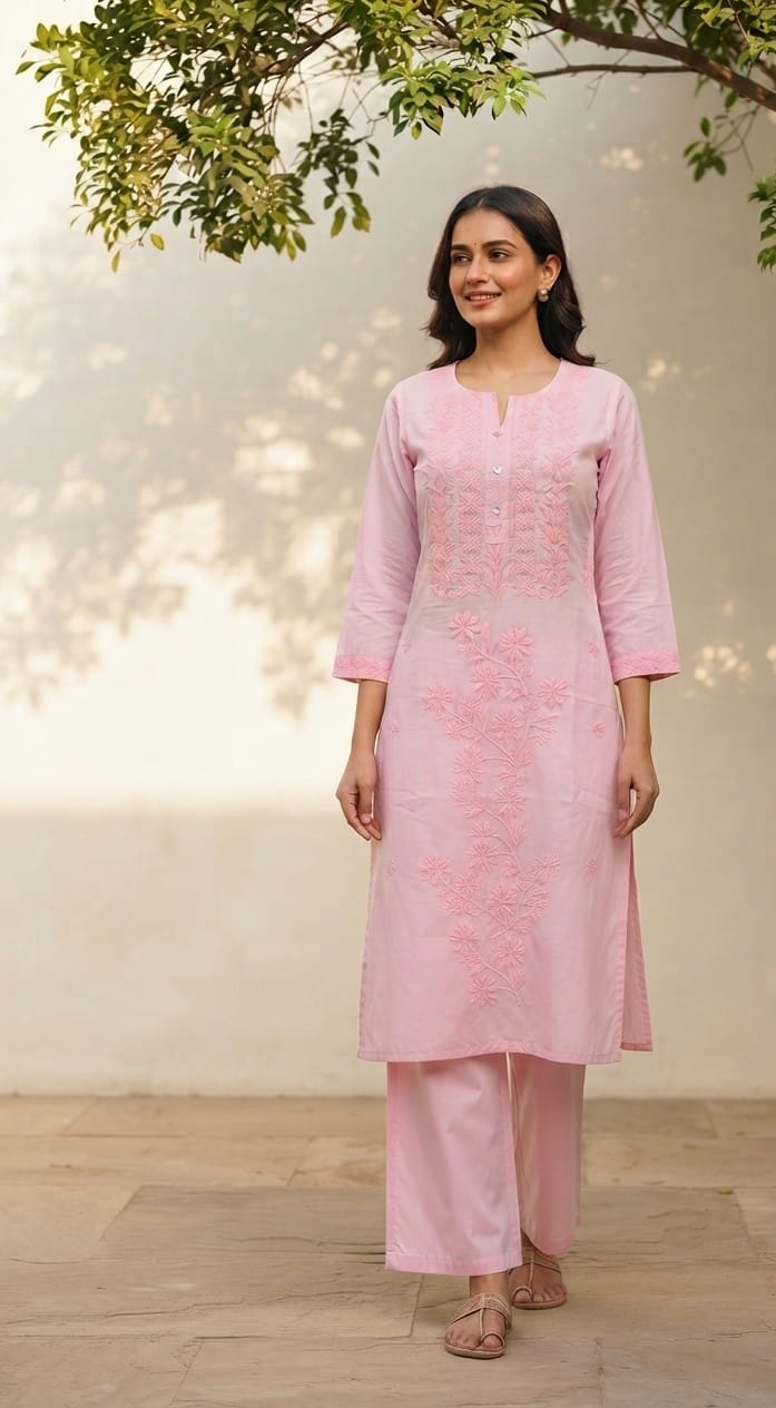 Pure Cotton pant sets with Chikankari work PS0168