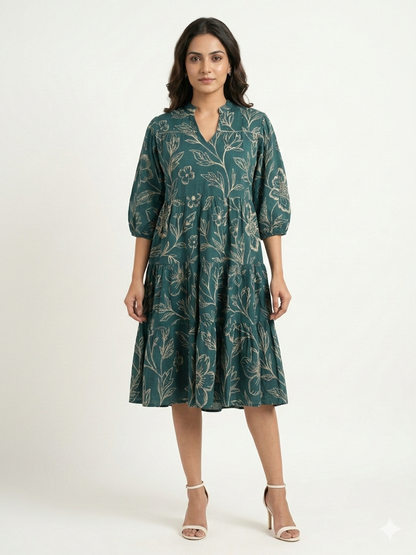 Pure Cotton One Piece Midi Dress SD046