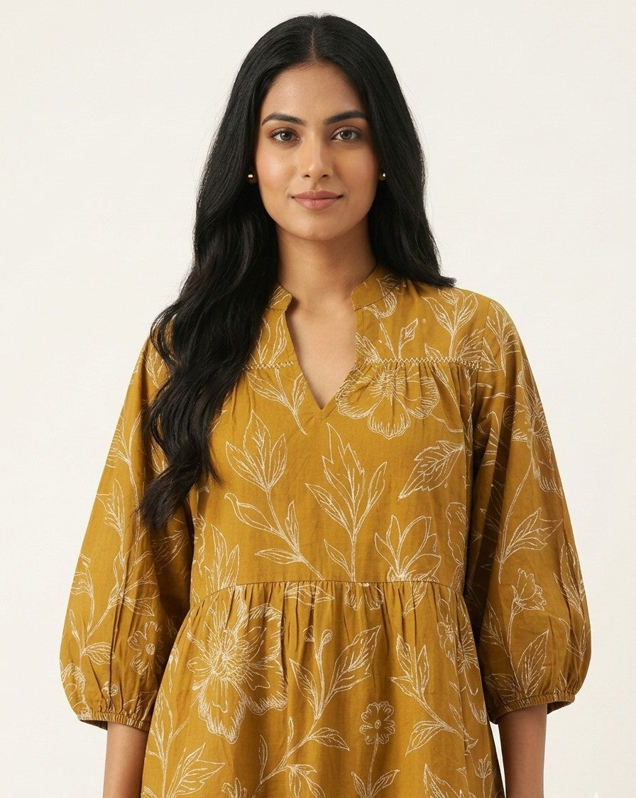 Pure Cotton One Piece Midi Dress SD046