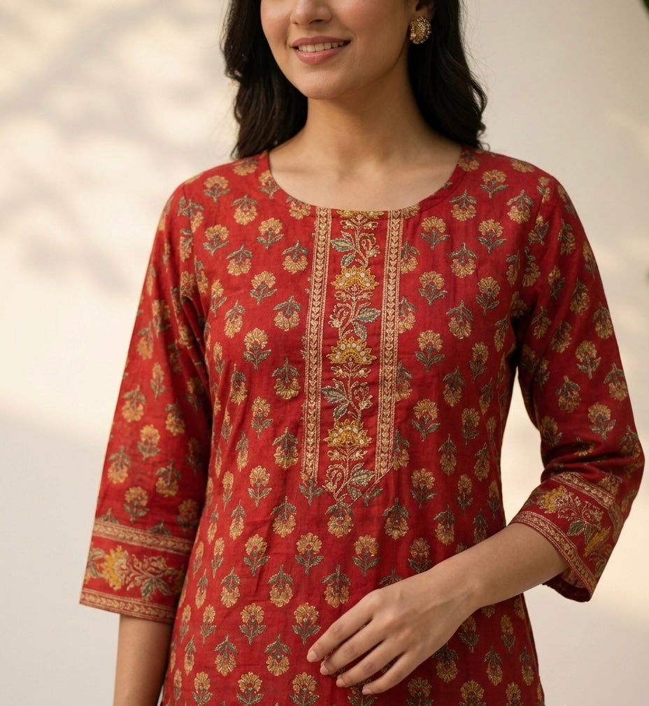 Pure Cotton Dupatta Set With Skirt CS0312