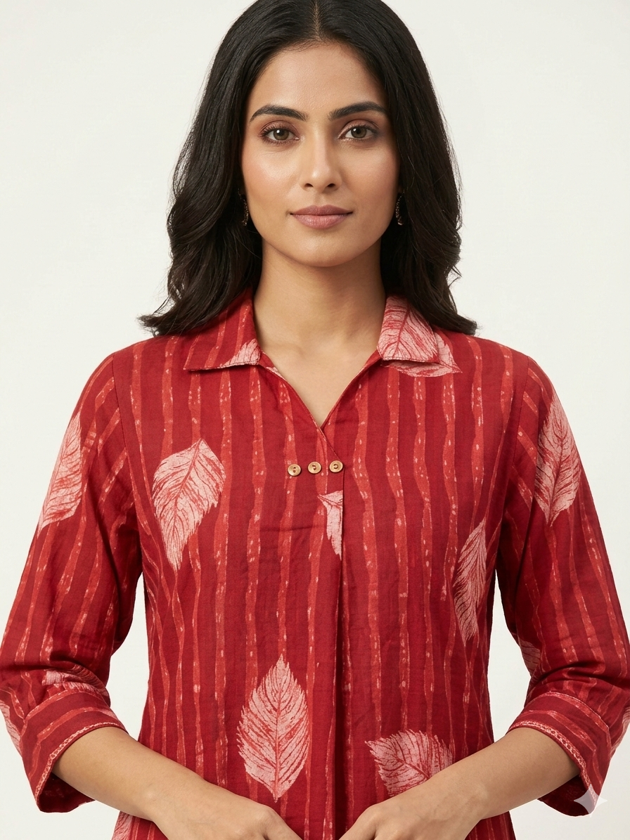 Pure Cotton A Line Two Piece Pant Set