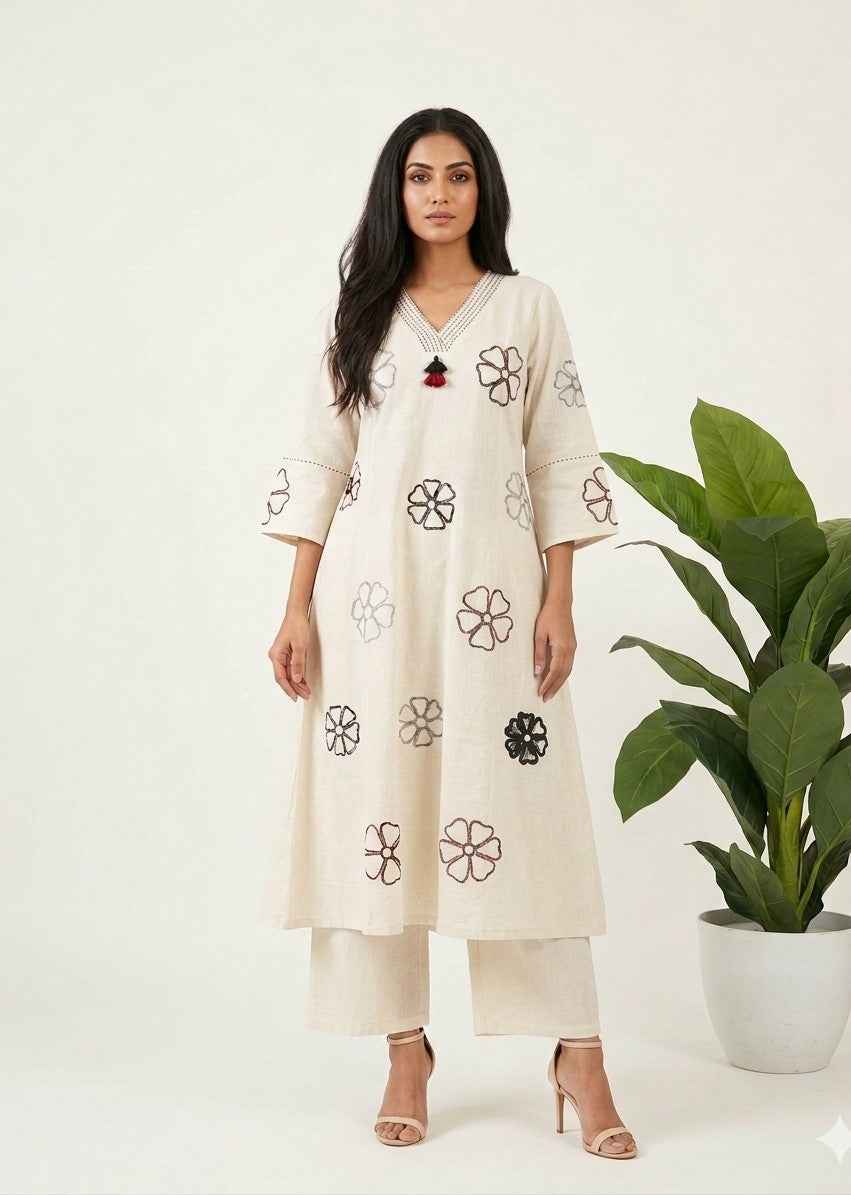 Pure Cotton Flex with Dori Hand Work with Kota Doria Dupatta Set CS0245