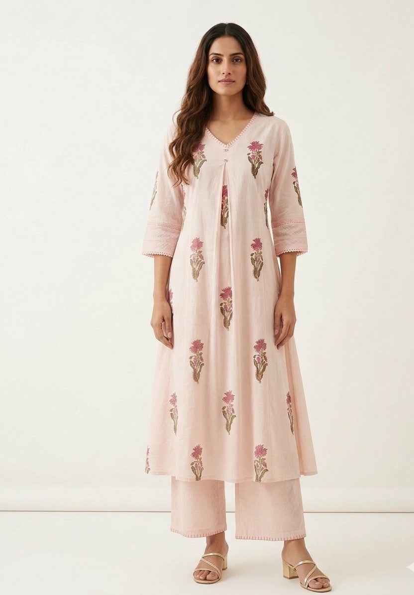 Pure Cotton Flex with Kota doria A Line Three Piece Dupatta Set  CS0246