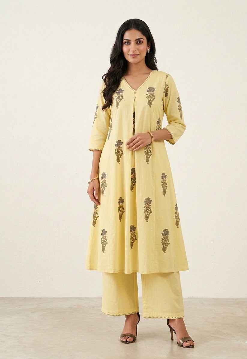 Pure Cotton Flex with Kota doria A Line Three Piece Dupatta Set  CS0246