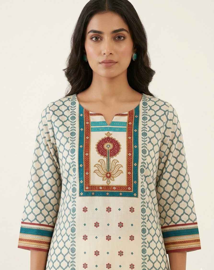 Pure Cotton Three Piece Dupatta Set CS0254