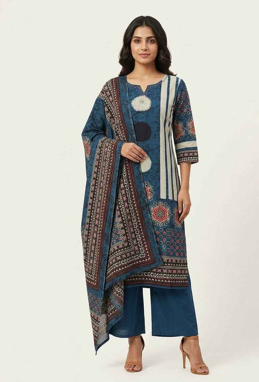 Pure Cotton Three Piece Dupatta Set CS0250