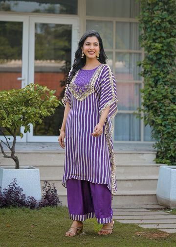 Pure Muslin Two Piece Premium Wear Kaftan Set MK011