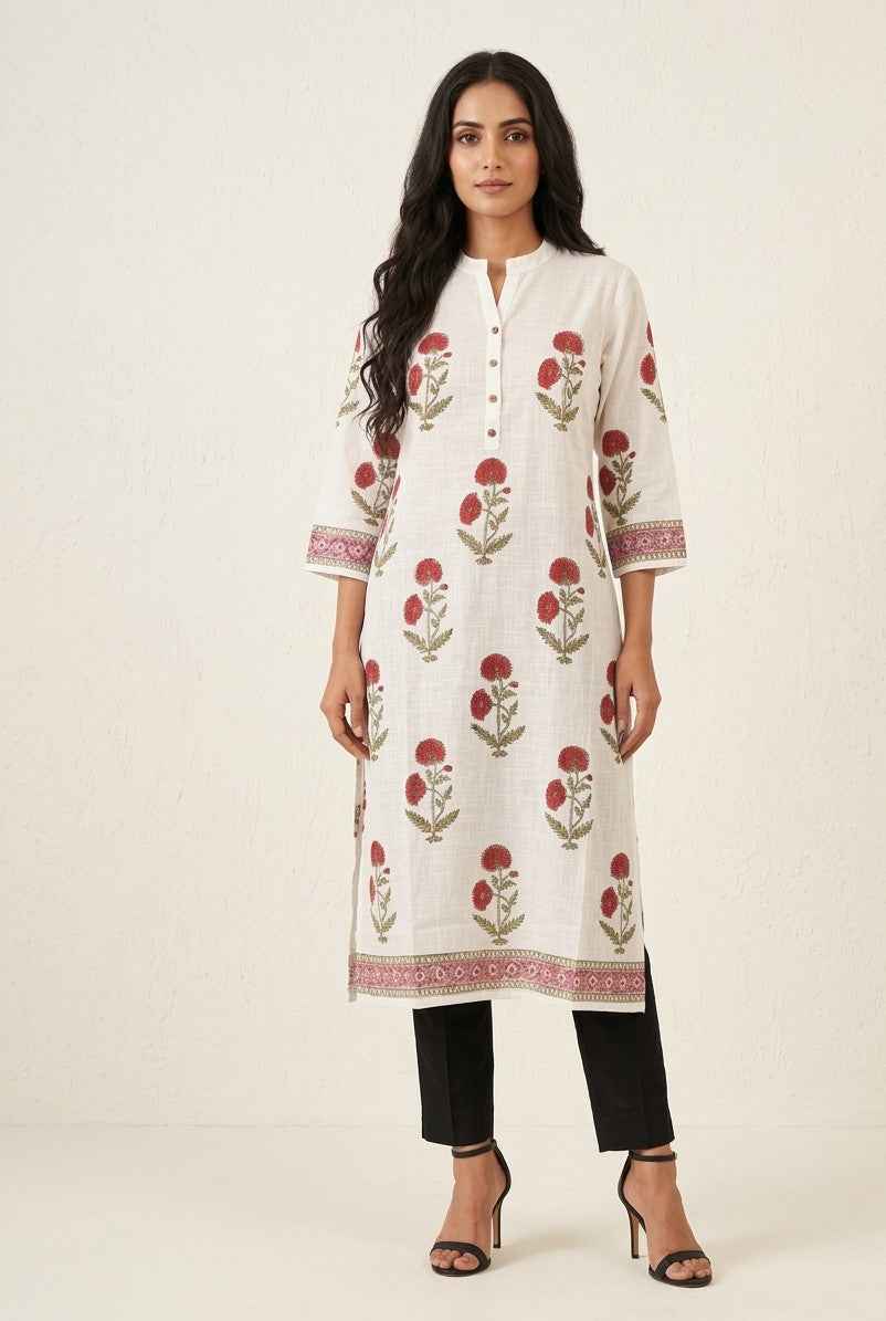 Pure Slub Cotton Straight Fit Only Kurtas OK0105