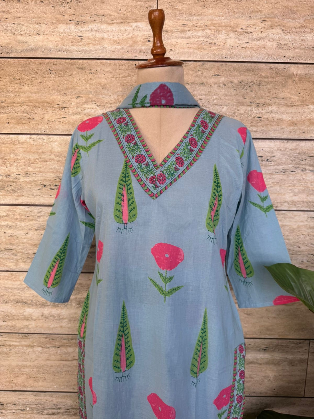 Pure cotton block print luck Dupatta set