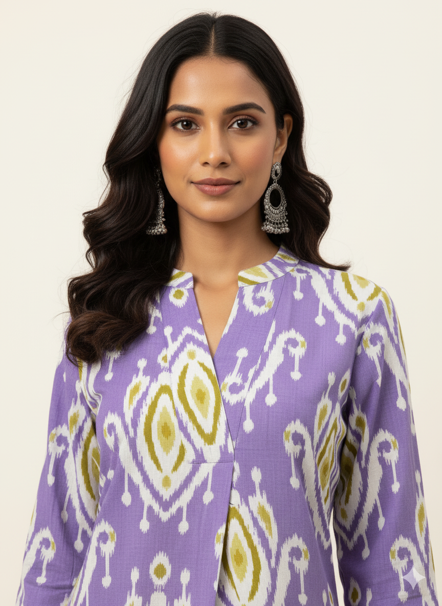 Ikkat Print Co Ord Set   FL0135