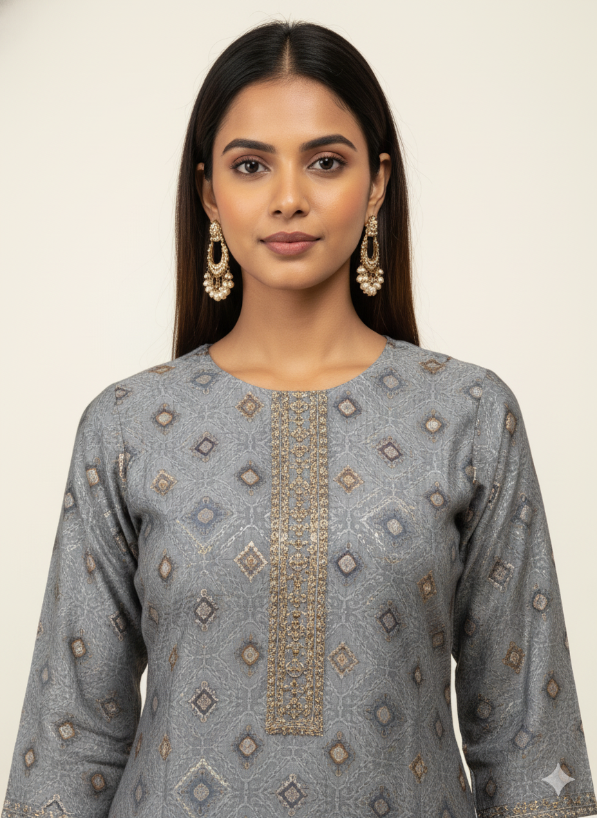 Pure muslin Two Piece Pant Set