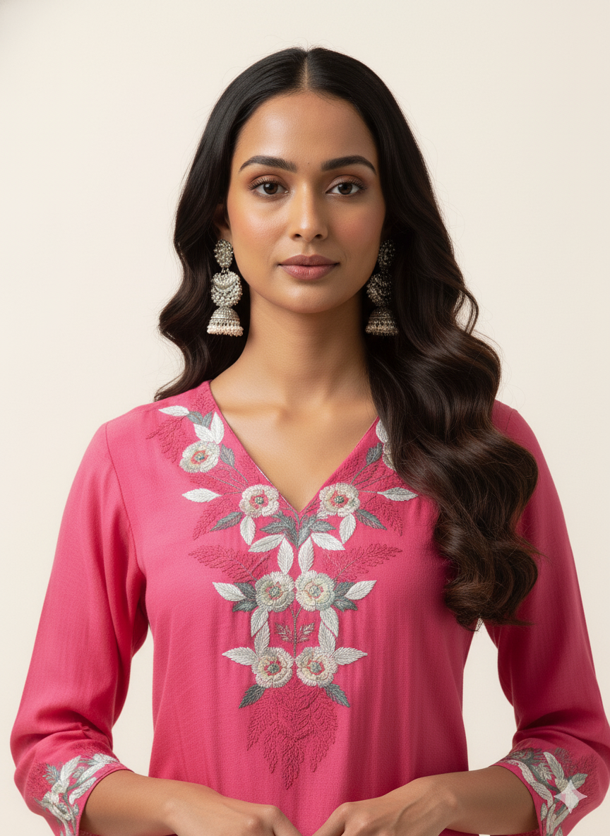 Pure Muslin With Embroidery Dupatta Set MS001