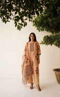 Kota Doria Floral Print Dupatta Set With Inner KD001