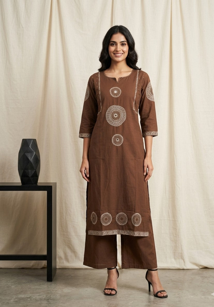 Pure Cotton Block Print Dupatta Set