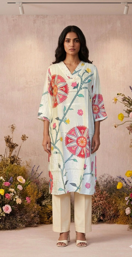 Pure Muslin Only Kurta Straight MOK010