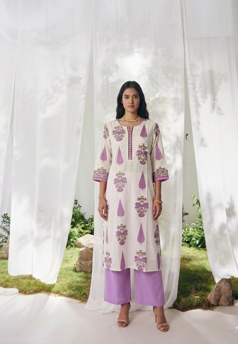 Pure Cotton Three Piece Dupatta Set  CS0295