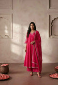 Premium Mul Chanderi Silk A Line Three Piece Dupatta Set FW002