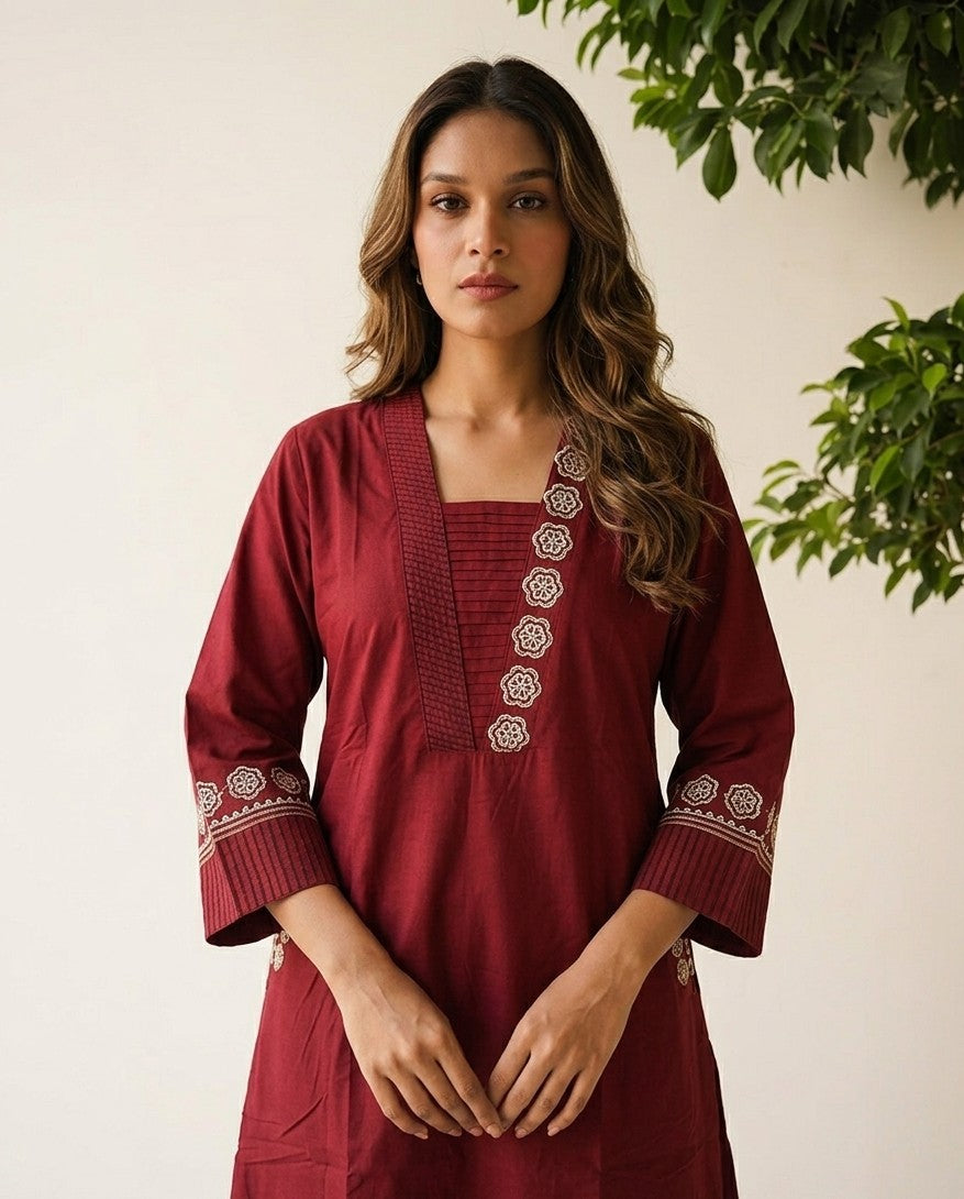 Pure Cotton A Line Two Piece Pant Set PS0170