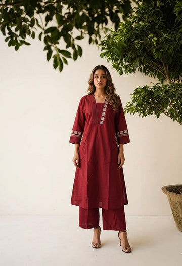 Pure Cotton A Line Two Piece Pant Set PS0170