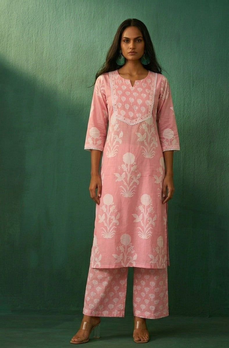 Pure Cotton Three Piece Dupatta Set  MSS005