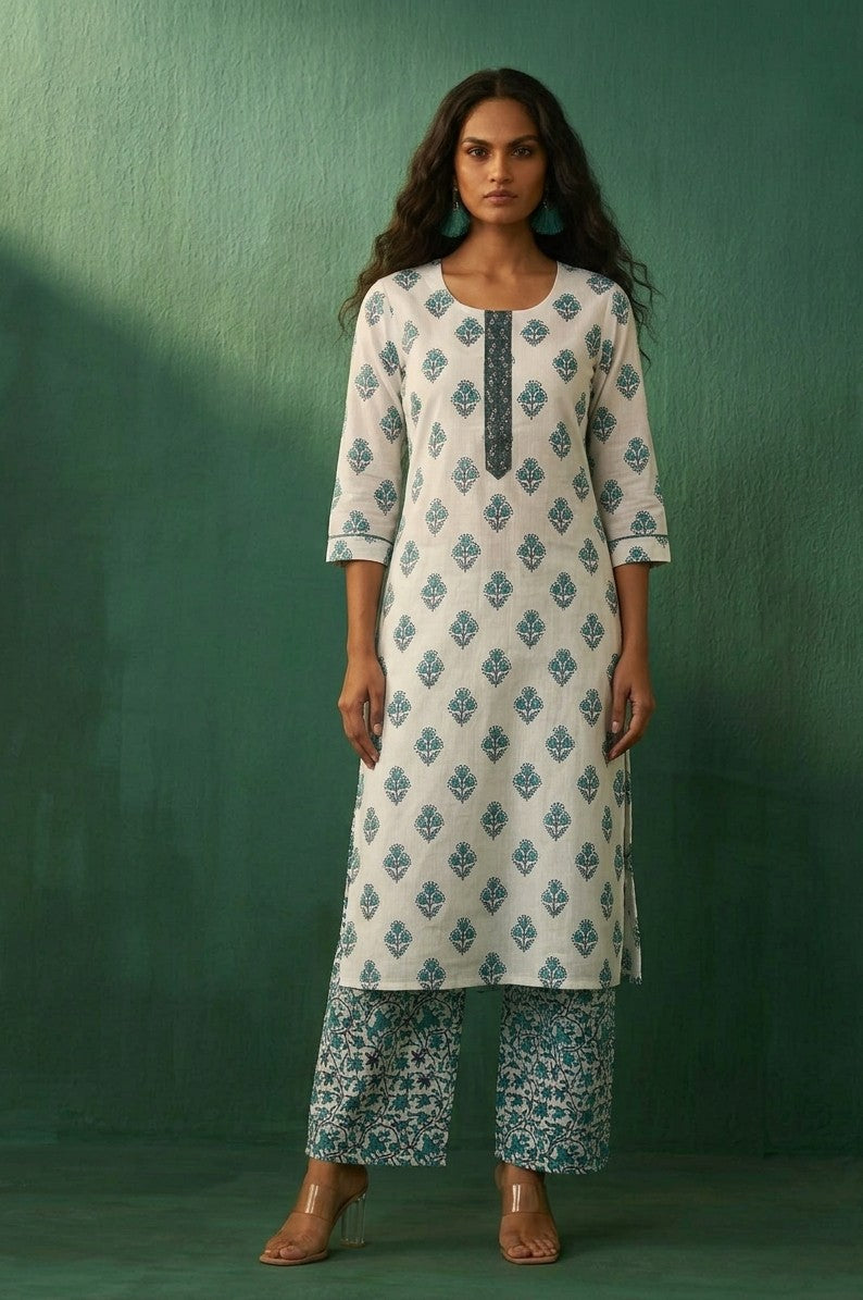 Pure Cotton Three Piece Dupatta Set MSS011