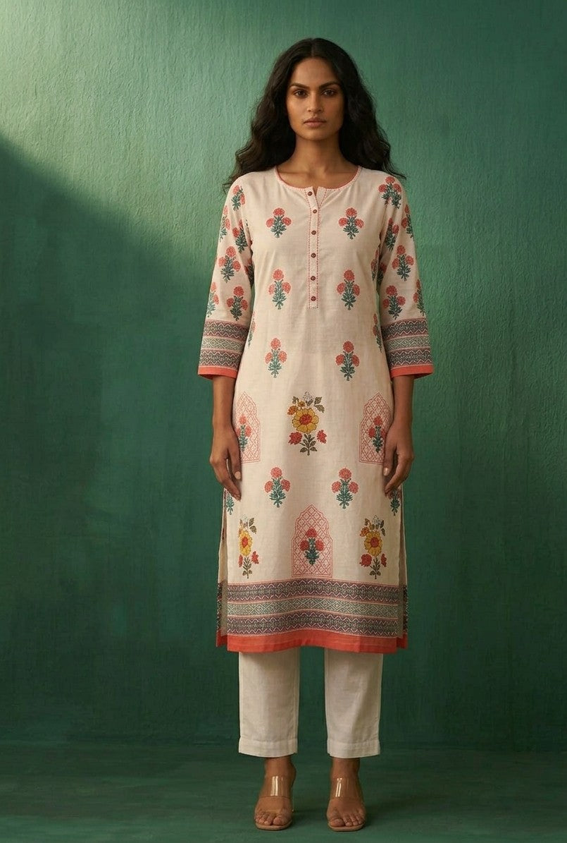 Pure Cotton Three Piece Dupatta Set MSS012