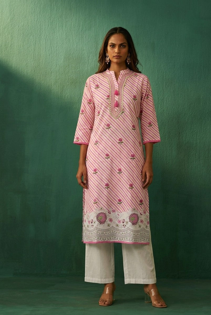 Pure Cotton Three Piece Dupatta Set MSS014