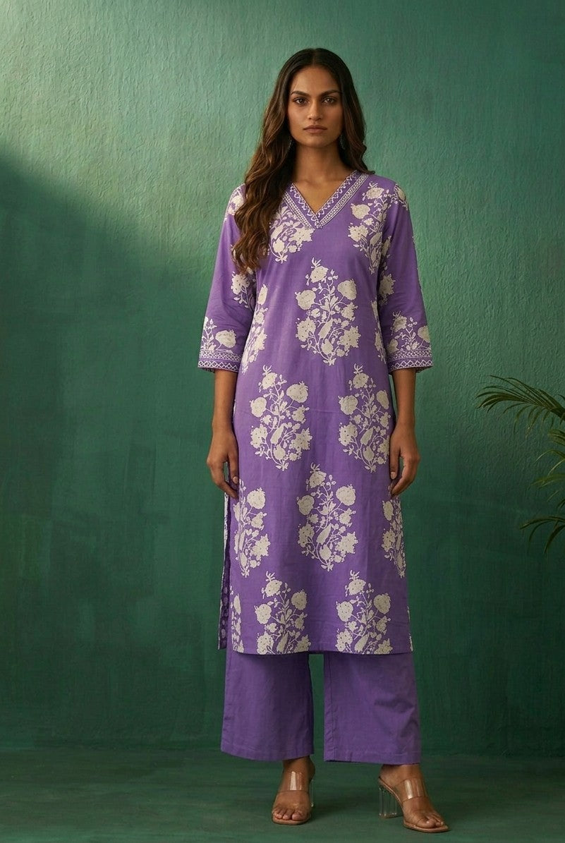 Pure Cotton Three Piece Dupatta Set   MSS004