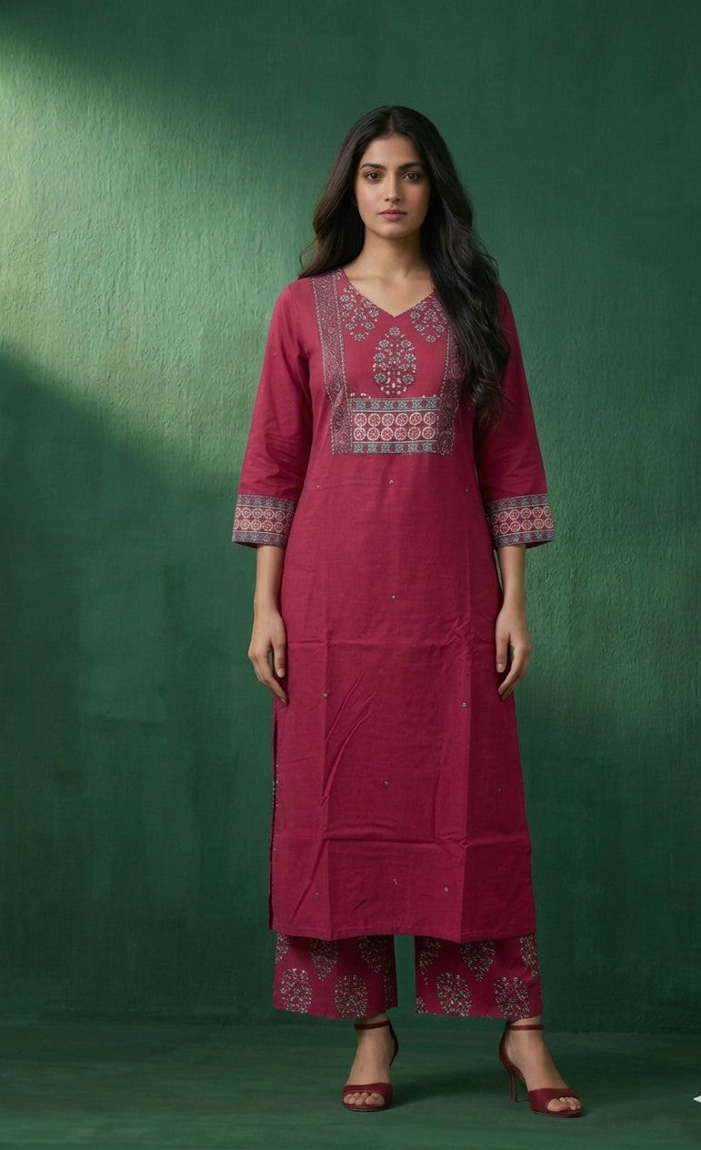 Pure Cotton Three Piece Dupatta Set MSS032