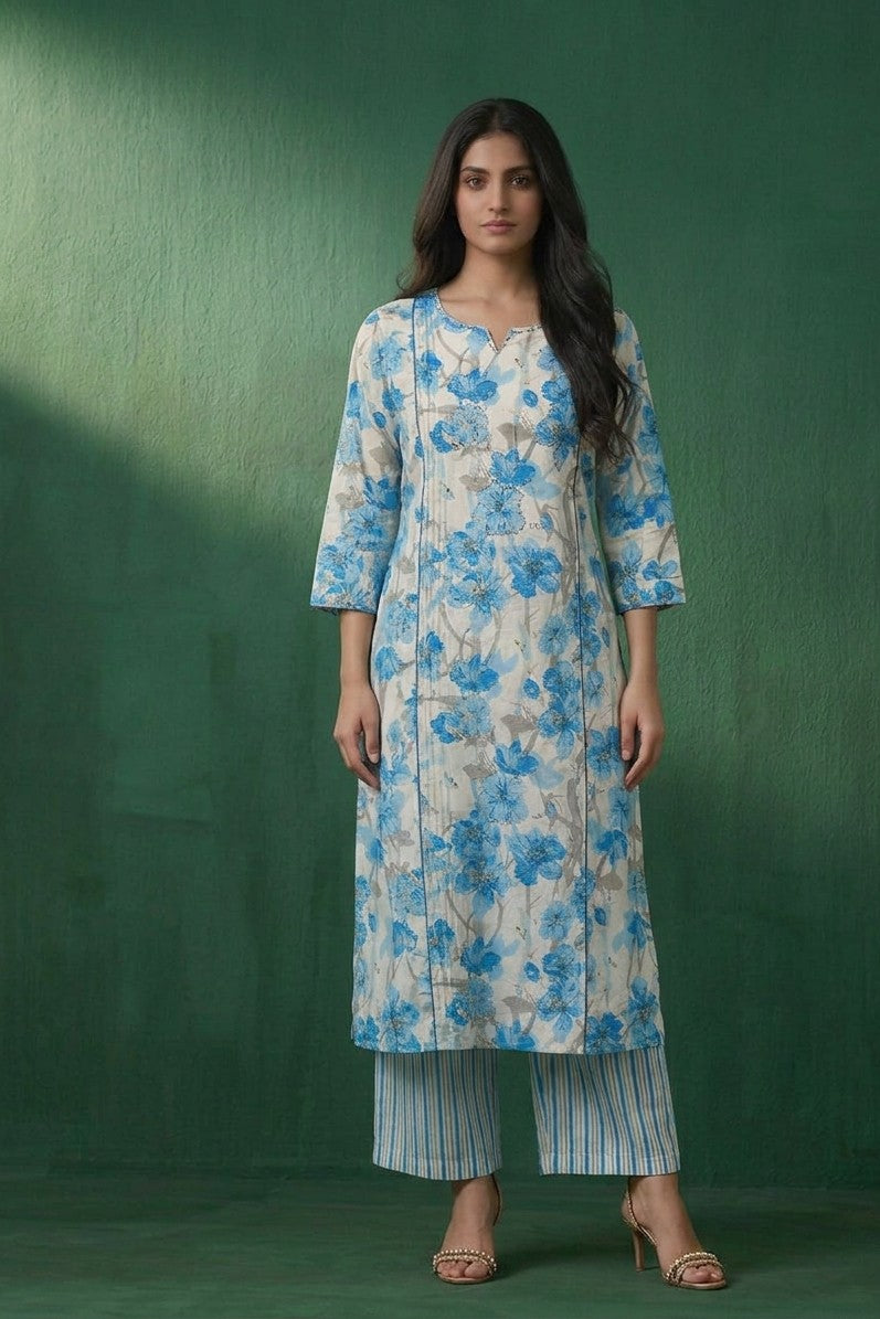 Pure Cotton Three Piece Dupatta Set MSS033