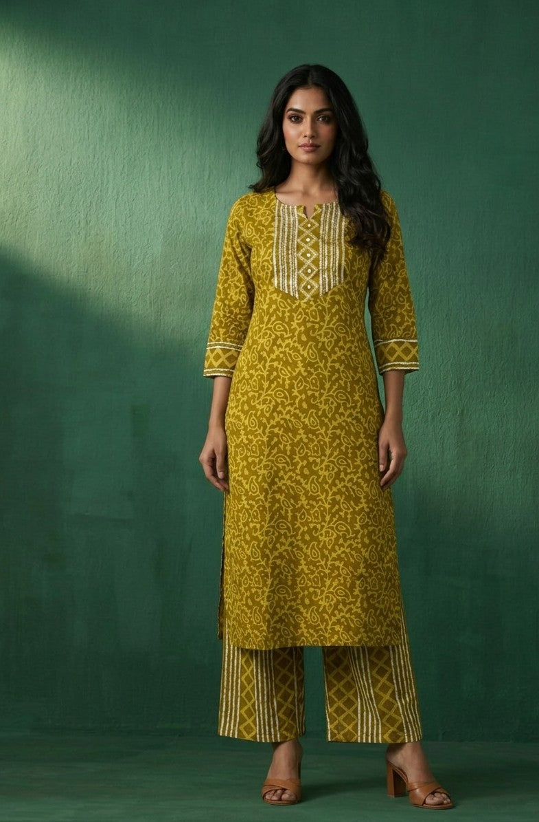 Pure Cotton Three Piece Dupatta Set MSS034