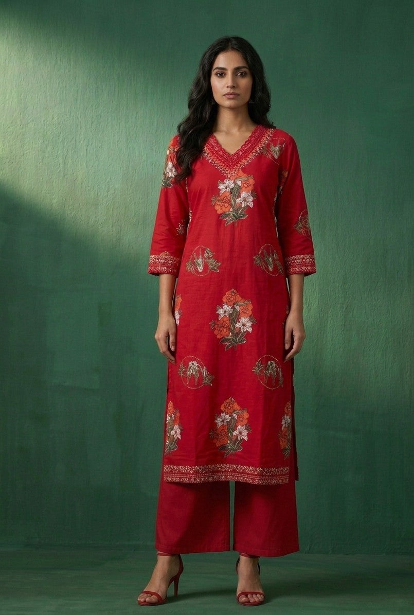 Pure Cotton Three Piece Dupatta Set MSS036