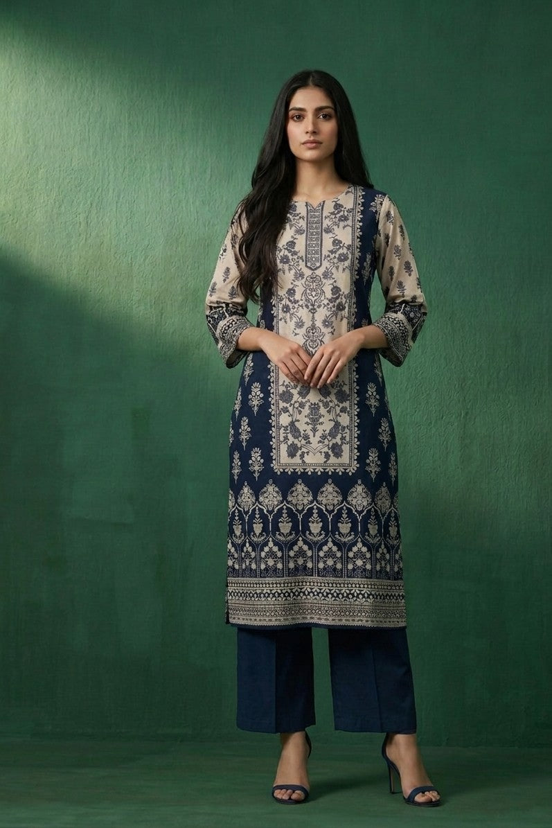 Pure Cotton Three Piece Dupatta Set MSS035