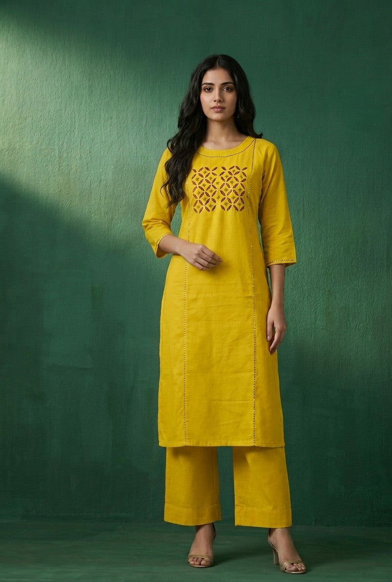Pure Cotton Three Piece Dupatta Set MSS037