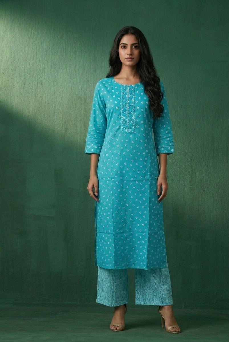 Pure Cotton Three Piece Dupatta Set MSS039
