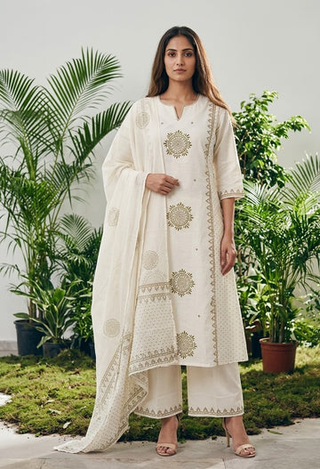 Pure cotton A Line Dupatta Set