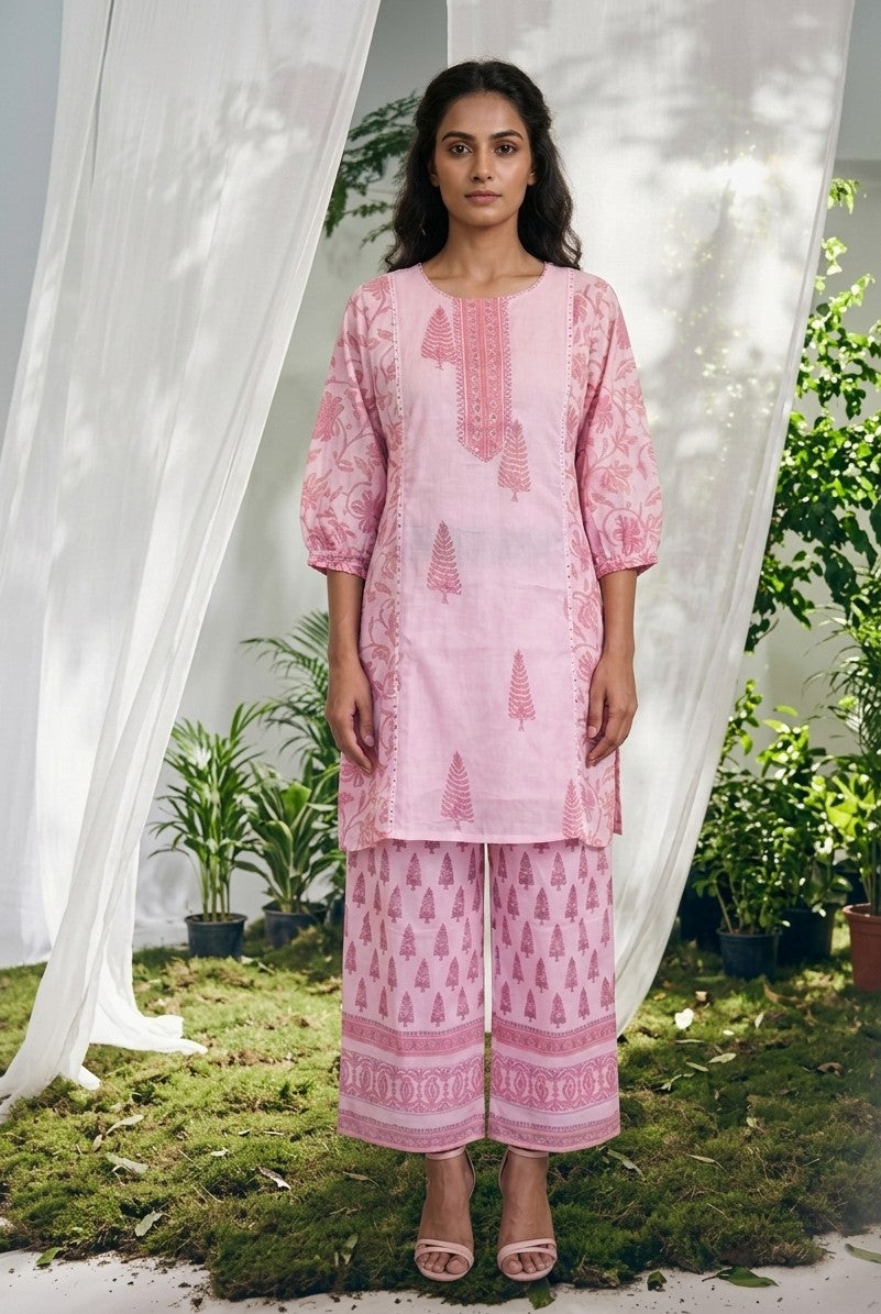 Pure Mul Cotton Dupatta Set With Embroidery