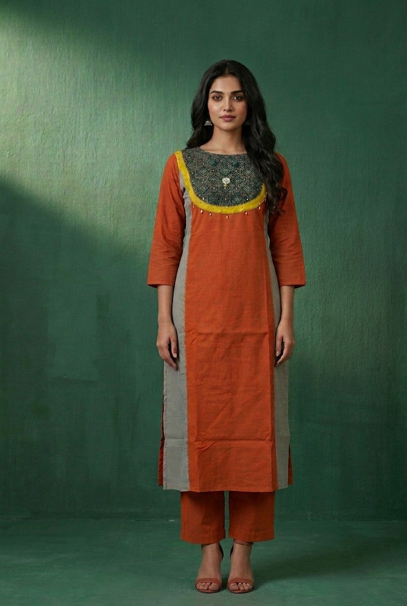 Pure Cotton Three Piece Dupatta Set MSS058