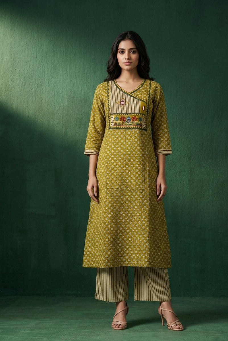 Pure Cotton Three Piece Dupatta Set MSS063