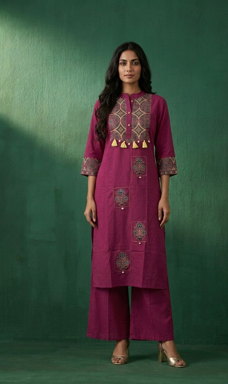 Pure Cotton Three Piece Dupatta Set MSS068
