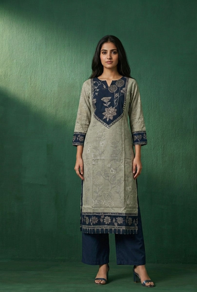 Pure Cotton Three Piece Dupatta Set MSS074