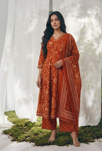 Premium Cotton A-Line Dupatta Set