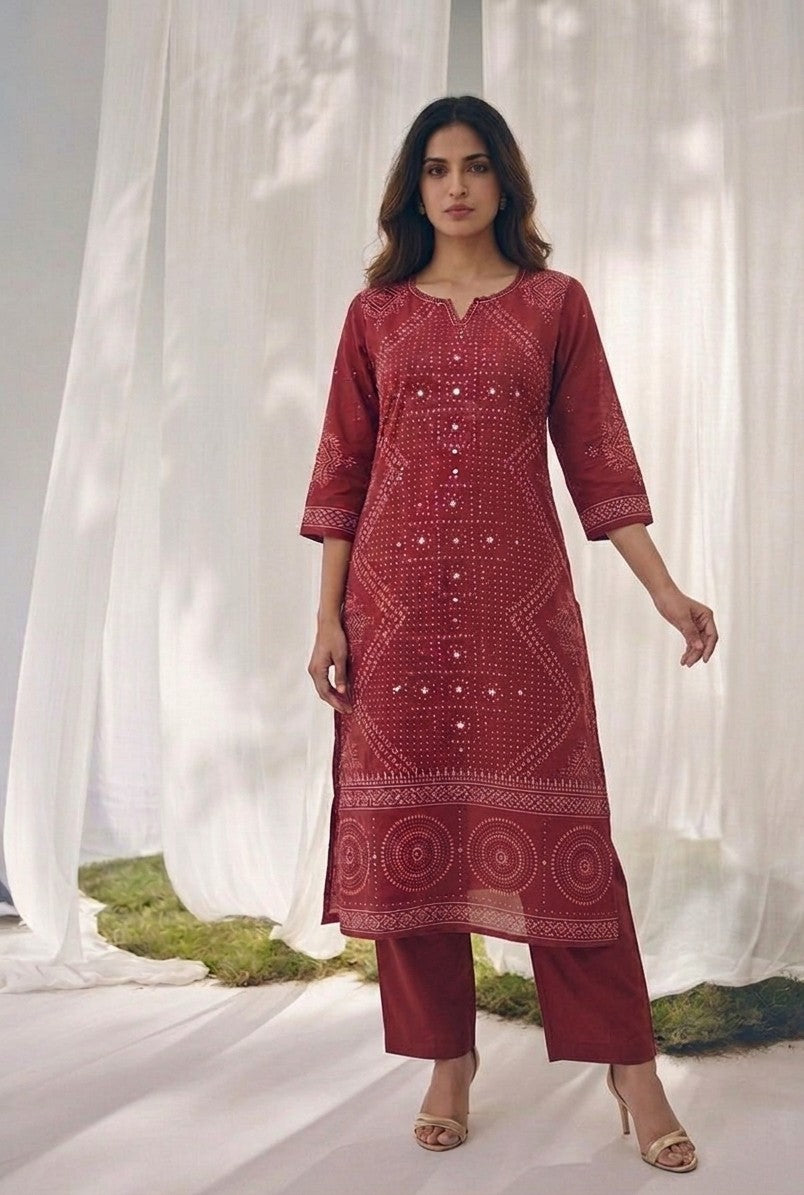 Pure Cotton Three Piece Dupatta Set LSS025