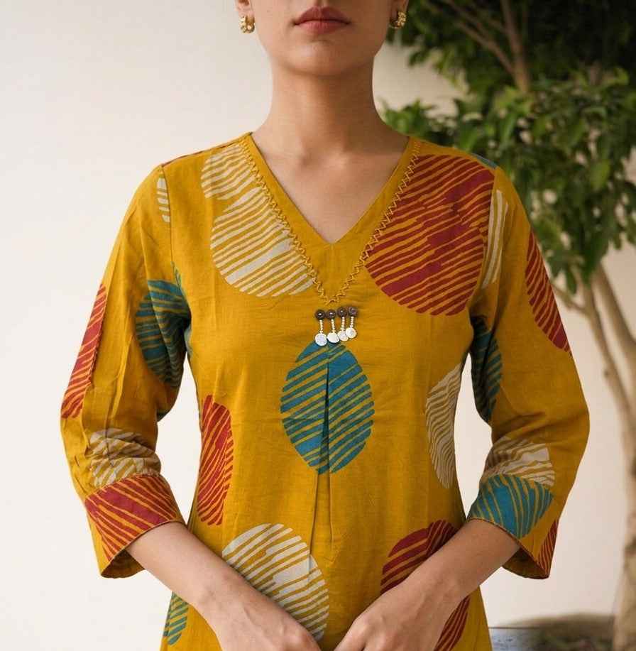 Pure Cotton A Line Two Piece Pant set