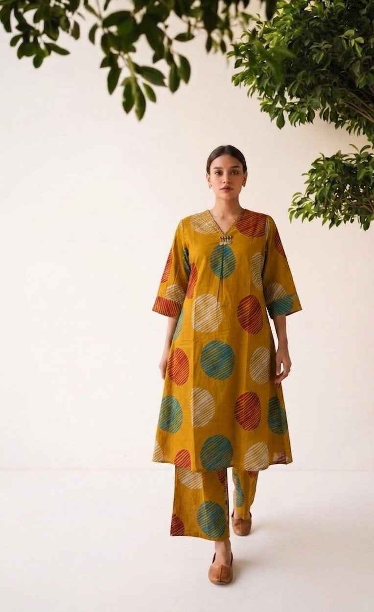 Pure Cotton A Line Two Piece Pant set