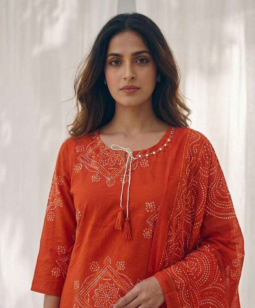 Pure Cotton Three Piece Dupatta Set