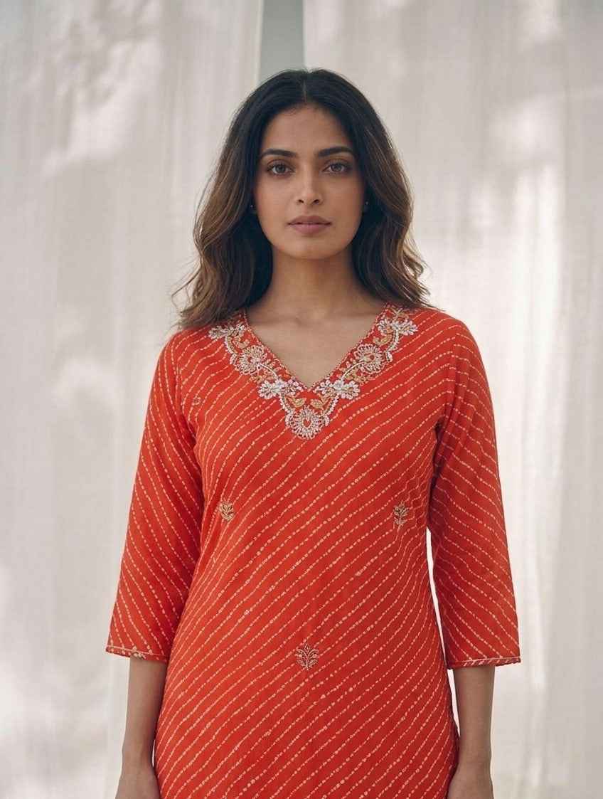 Primium Festive Wear Chiffon Lehariya Print Dupatta Set