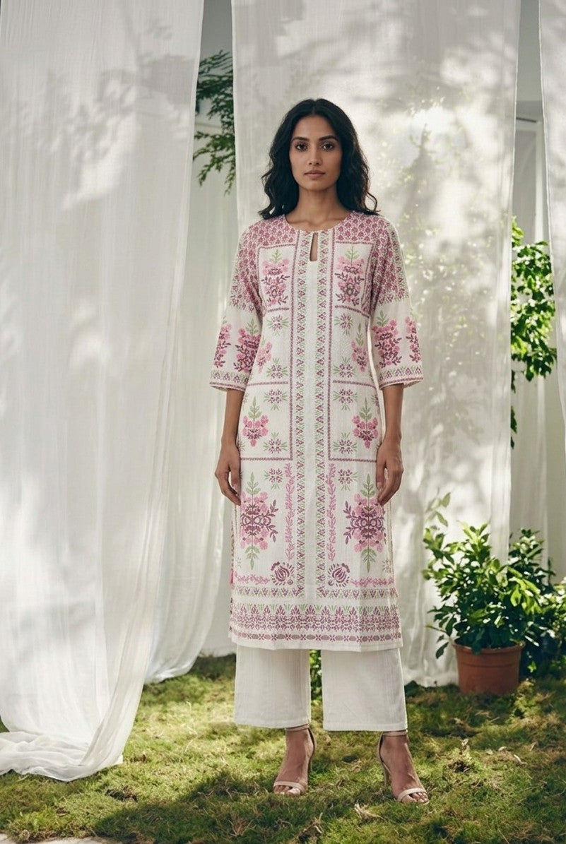 Pure Cotton Three Piece Dupatta Set